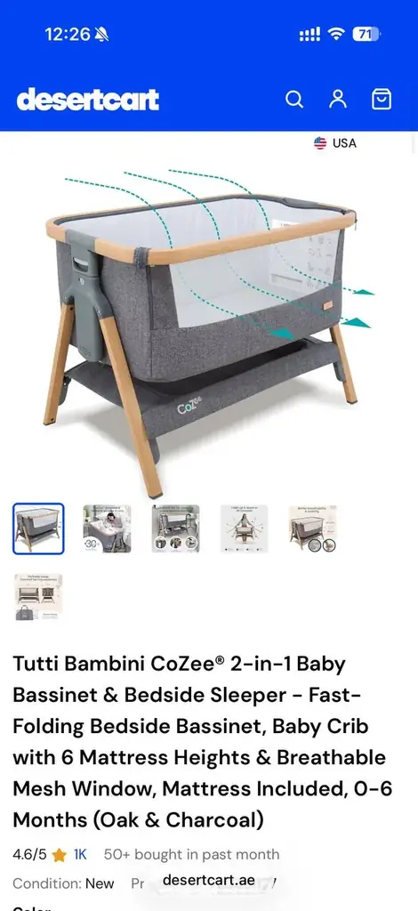Tutti Bambini CoZee® 2-in-1 Baby Bassinet & Bedside Sleeper