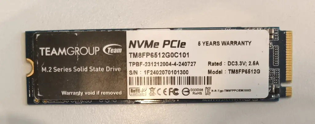 Team Group 512GB M.2 NVMe SSD