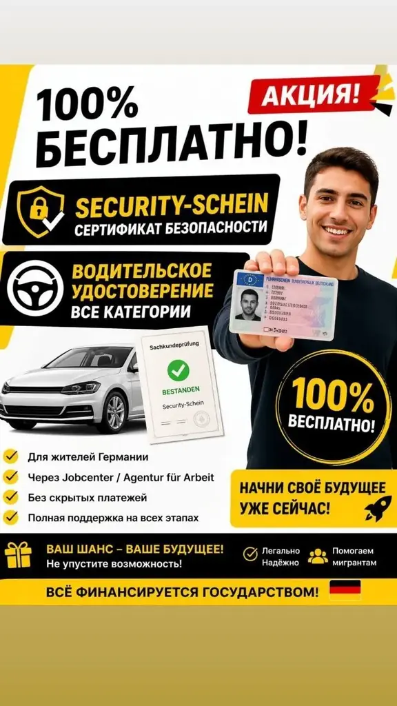 🚗 Получаете помощь от Jobcenter или Agentur für Arbeit?