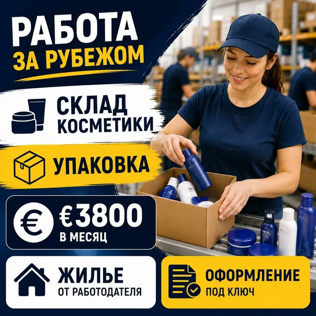 Работа за рубежом: €3800 склад косметики