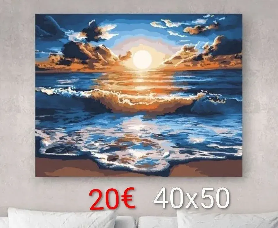 Картина  40х50 в комплекте: подрамник, краски, кисти, лак. 20€❗