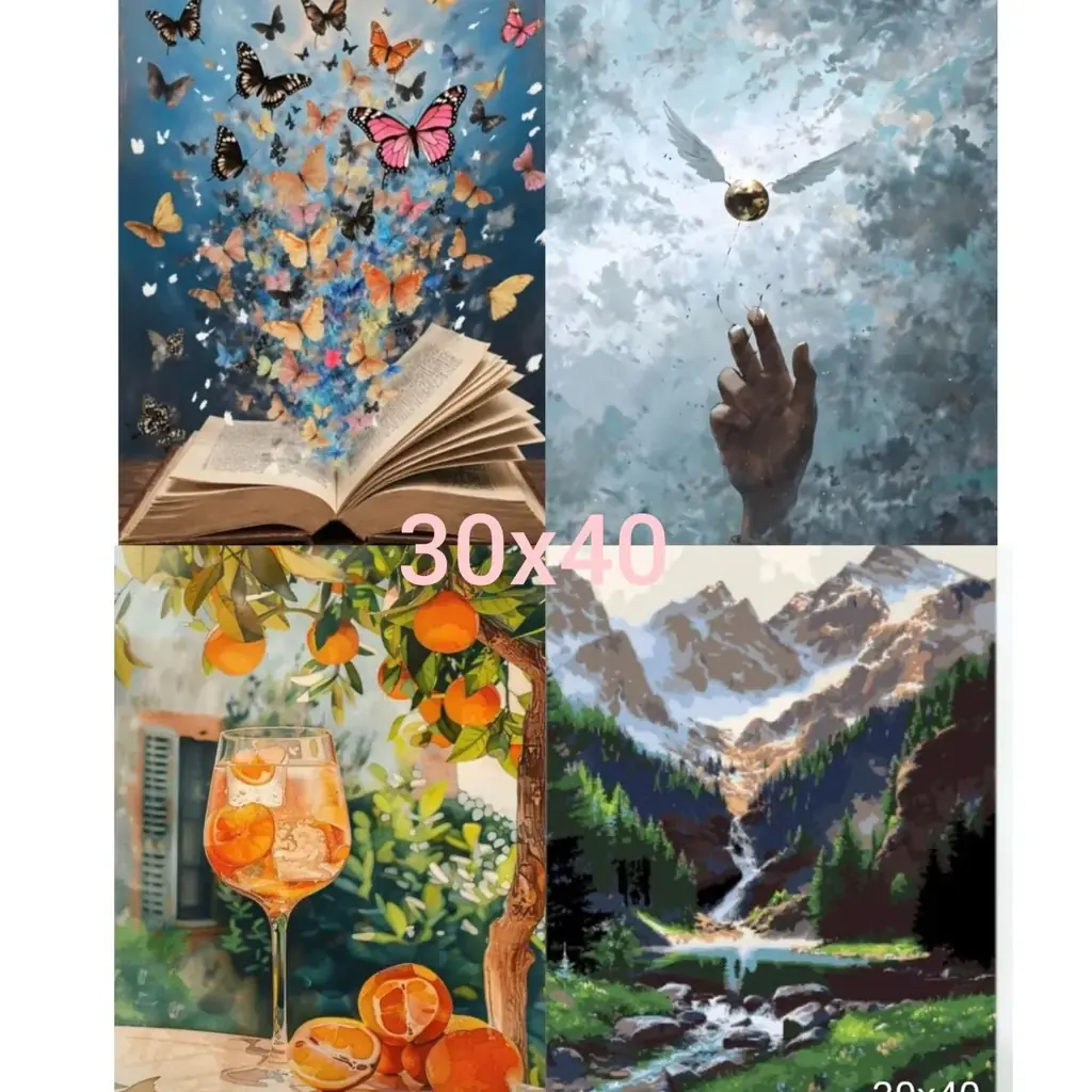 Картины по номерам 30х40. В комплекте: подрамник, кисти и акриловые краски - 15€
