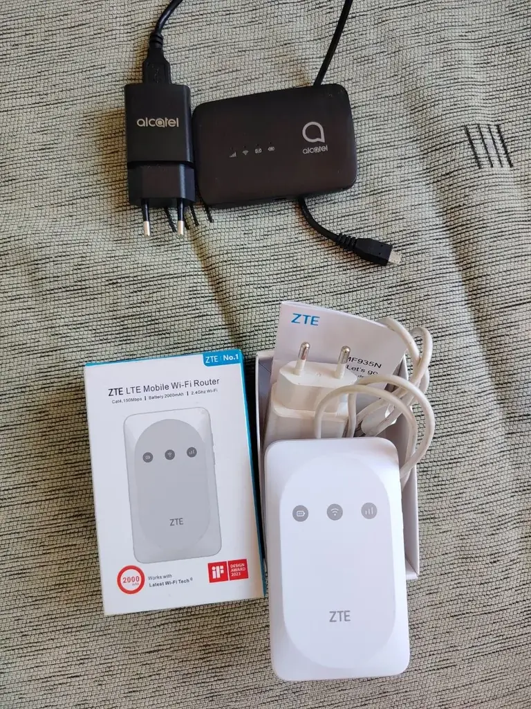 Добрый день. Продам 4g роутер под сим карту Zte MF935N и роутер Alcatel. По 15е Будва.