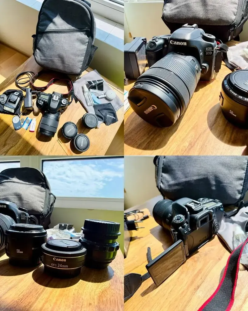 Canon EOS 80D + 3 объектива + аксессу+вспышка+рюкзак