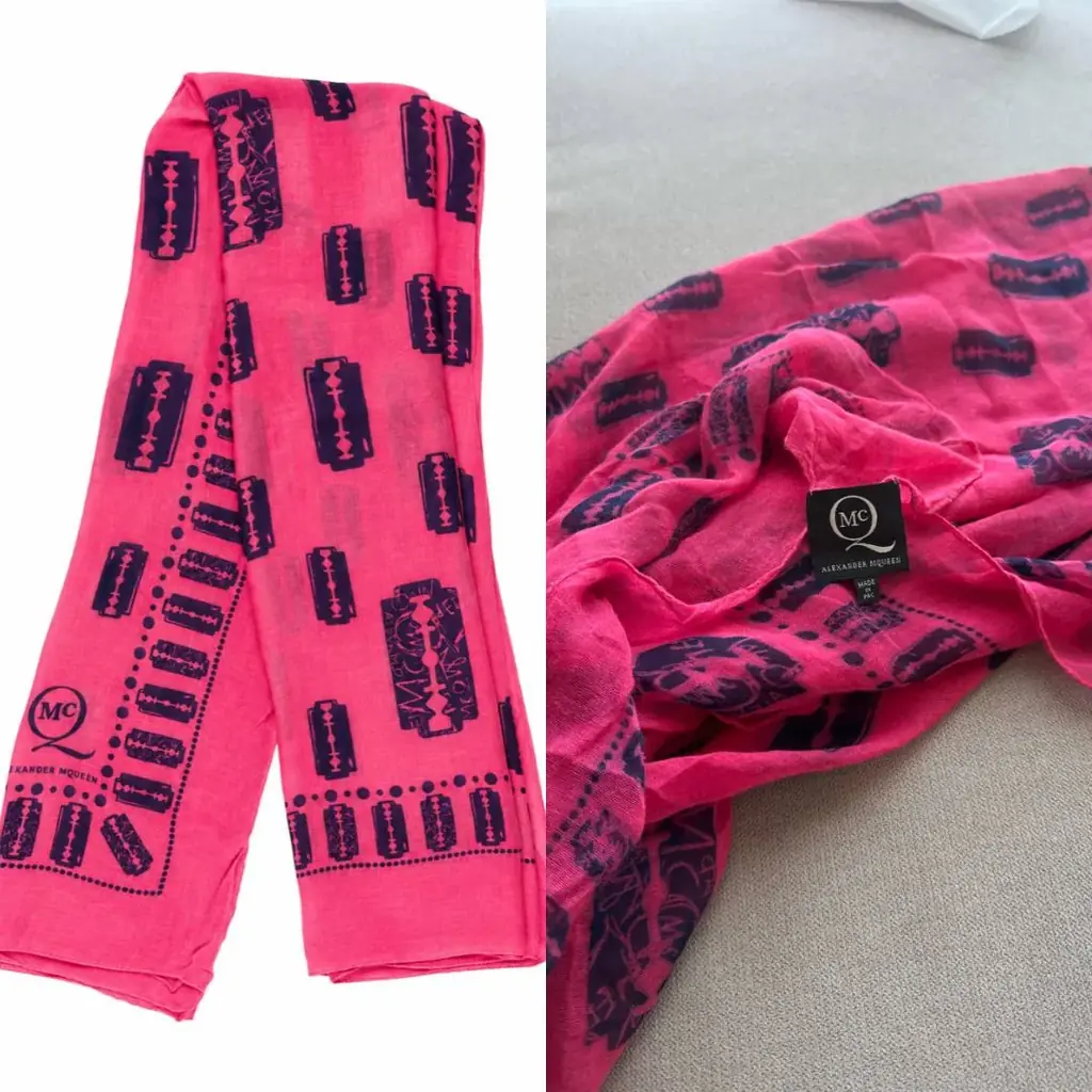 Шаль Alexander McQueen McQ Razor Blade Scarf оригинал (104 на 107 см)