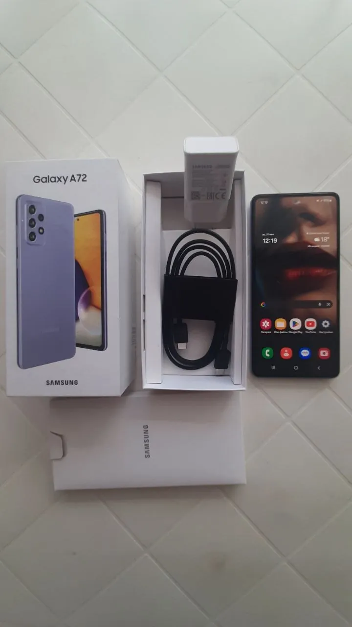Продам Samsung A72,без царапин и сколов,в отличном состоянии, полный комплект:коробка,провод, заряд…