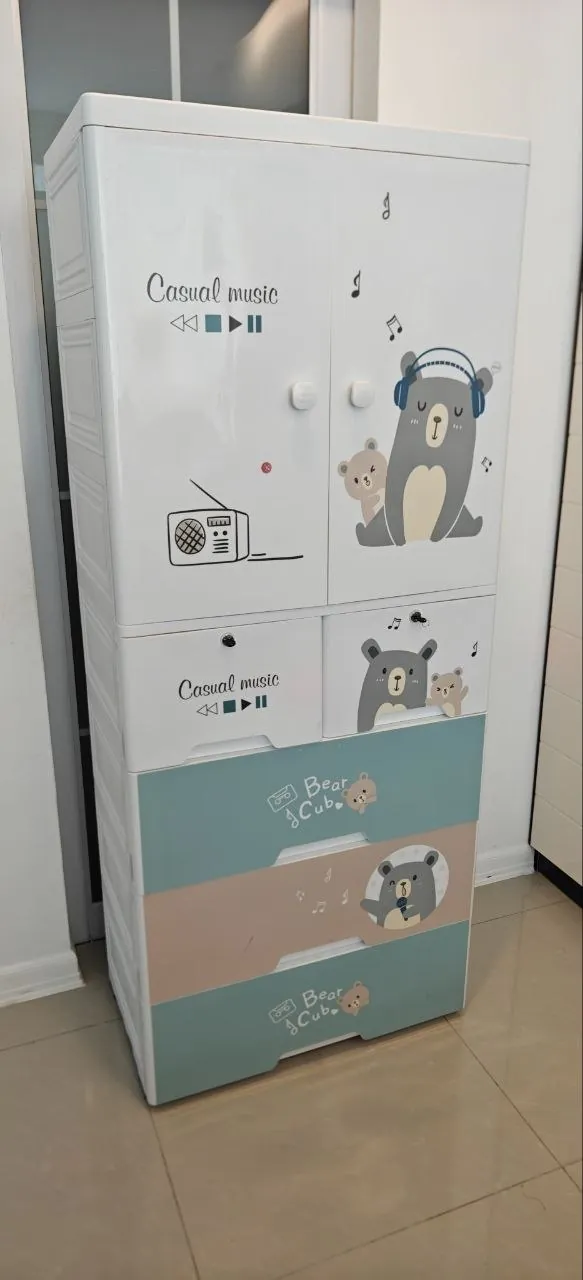 Вместительный детский пластиковый шкаф🧸
