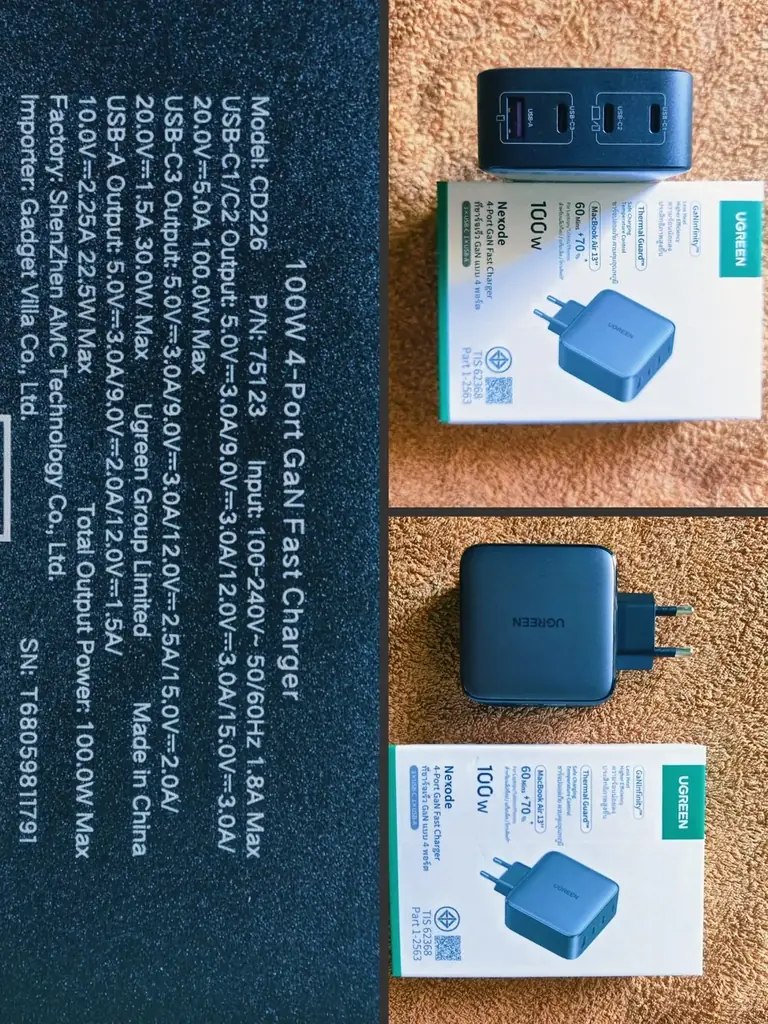 Продам оригинальную зарядку UGREEN Nexode 100W GaN, модель CD226.