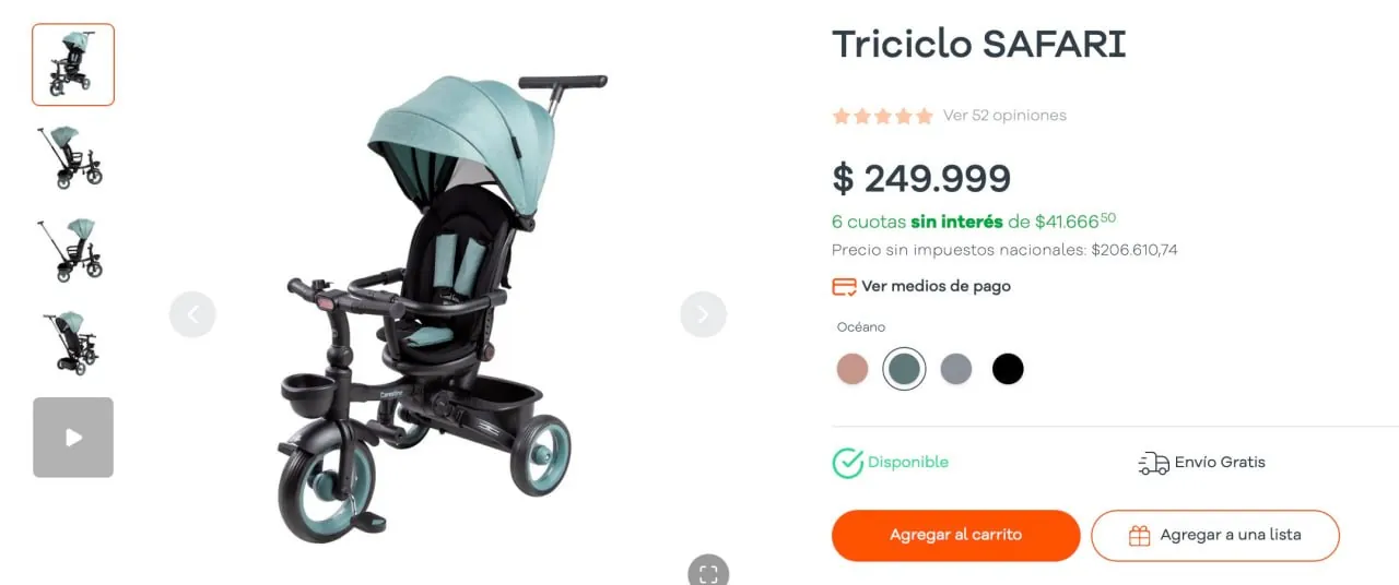 Продаю детский трёхколёсный велосипед Carestino Safari