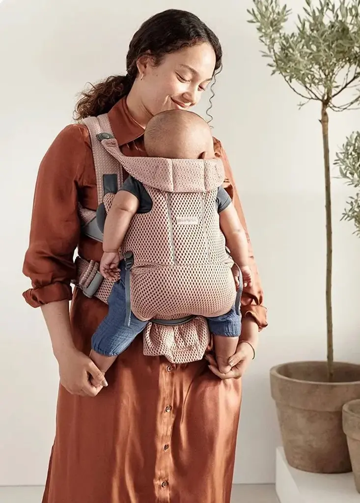 Оригинальный эргорюкзак кенгуру BabyBjorn Mini 3D Mesh Пыльно-розовый